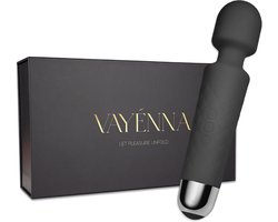 Vayénna - Vibrator voor Vrouwen - Wand Vibrator met 20 Standen - Seksspeeltjes in Zwart - Douchegeschikt - Huidvriendelijk Silicone
