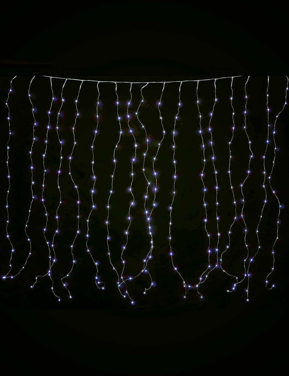 GUIRMA - Lichtgordijn koud wit 1,7 x 0,5 m 90 leds 8 standen