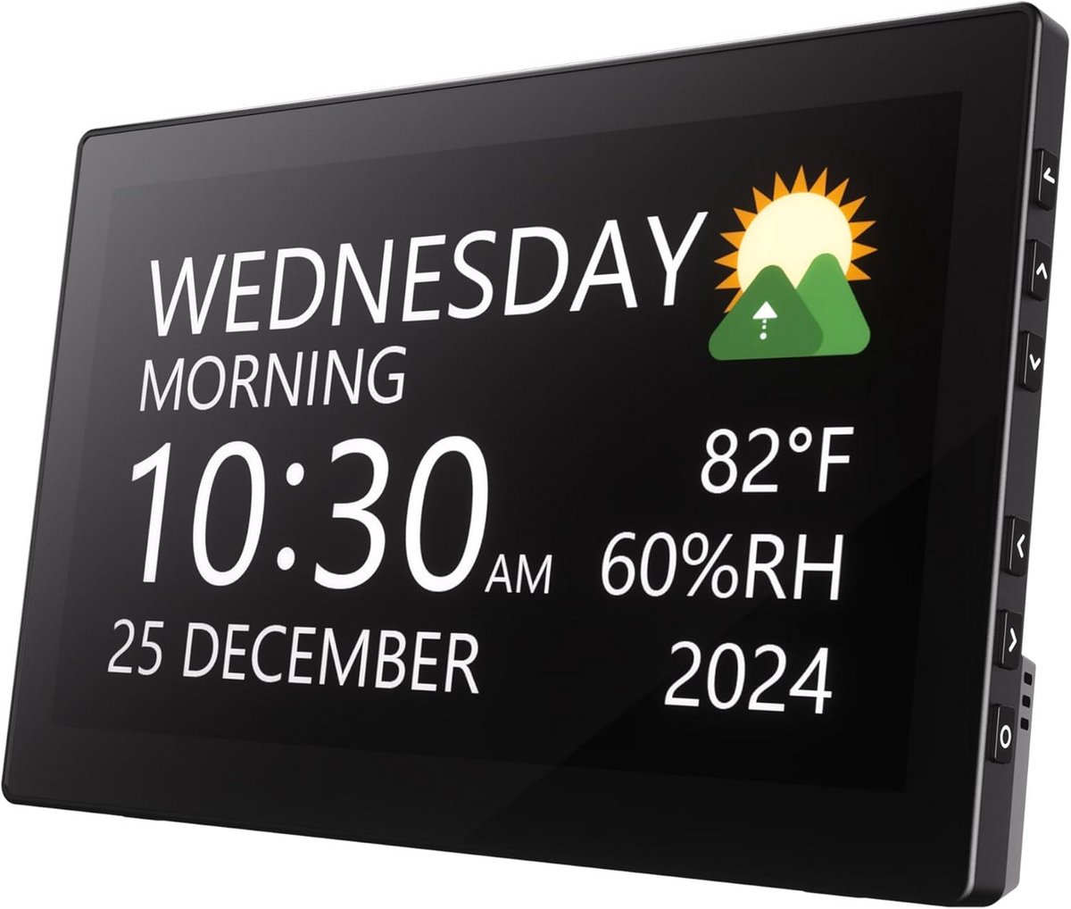 Grote Digitale Kalenderklok met 10,1 inch Display, Snooze en Dagelijkse Herinneringen