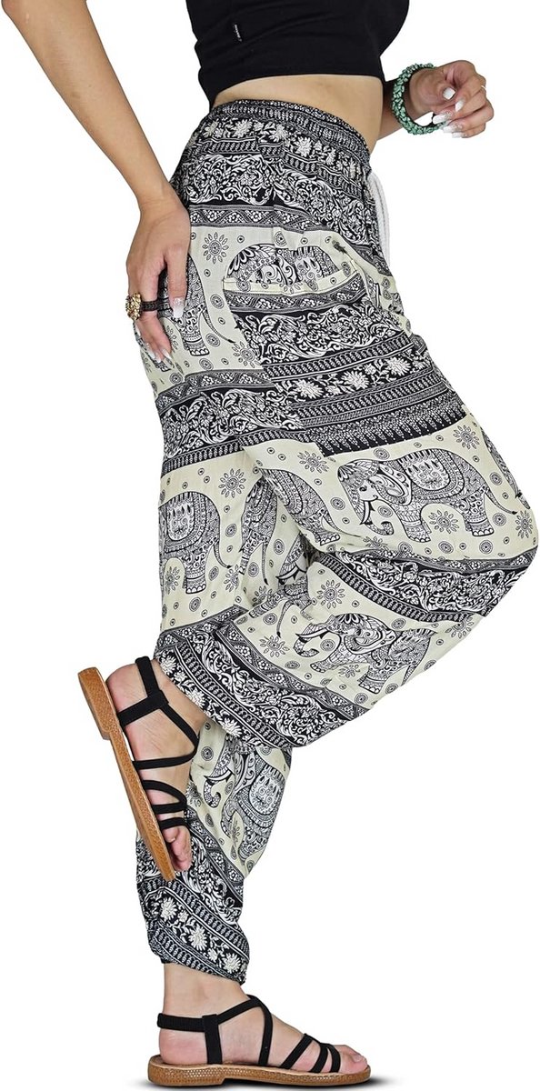 Dames Plus Size Harembroek met Trekkoord - Boheemse Yoga en Strandbroek