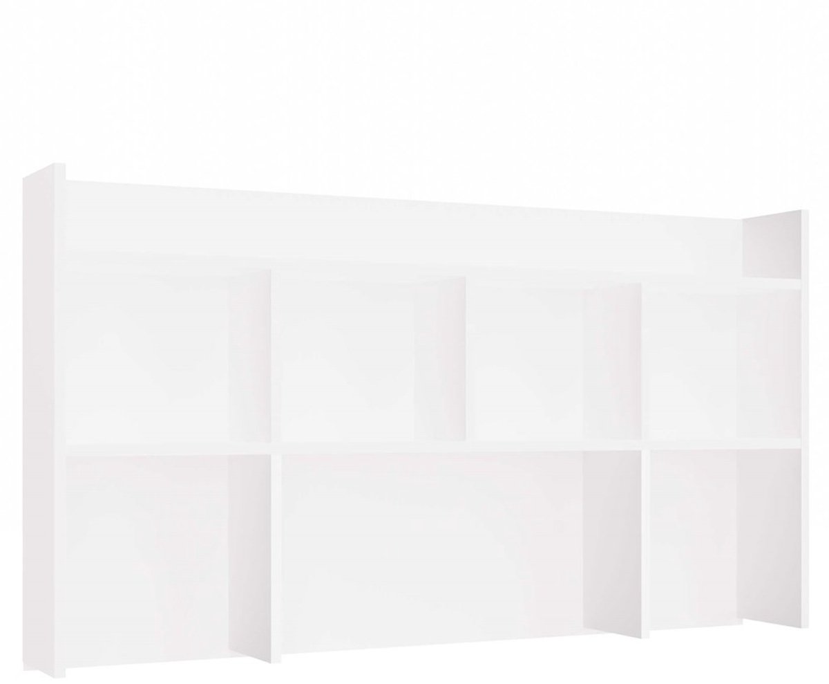 MALWA KUBA - Bureau-opzetstuk - 130 cm breed - Mat wit - 5 planken