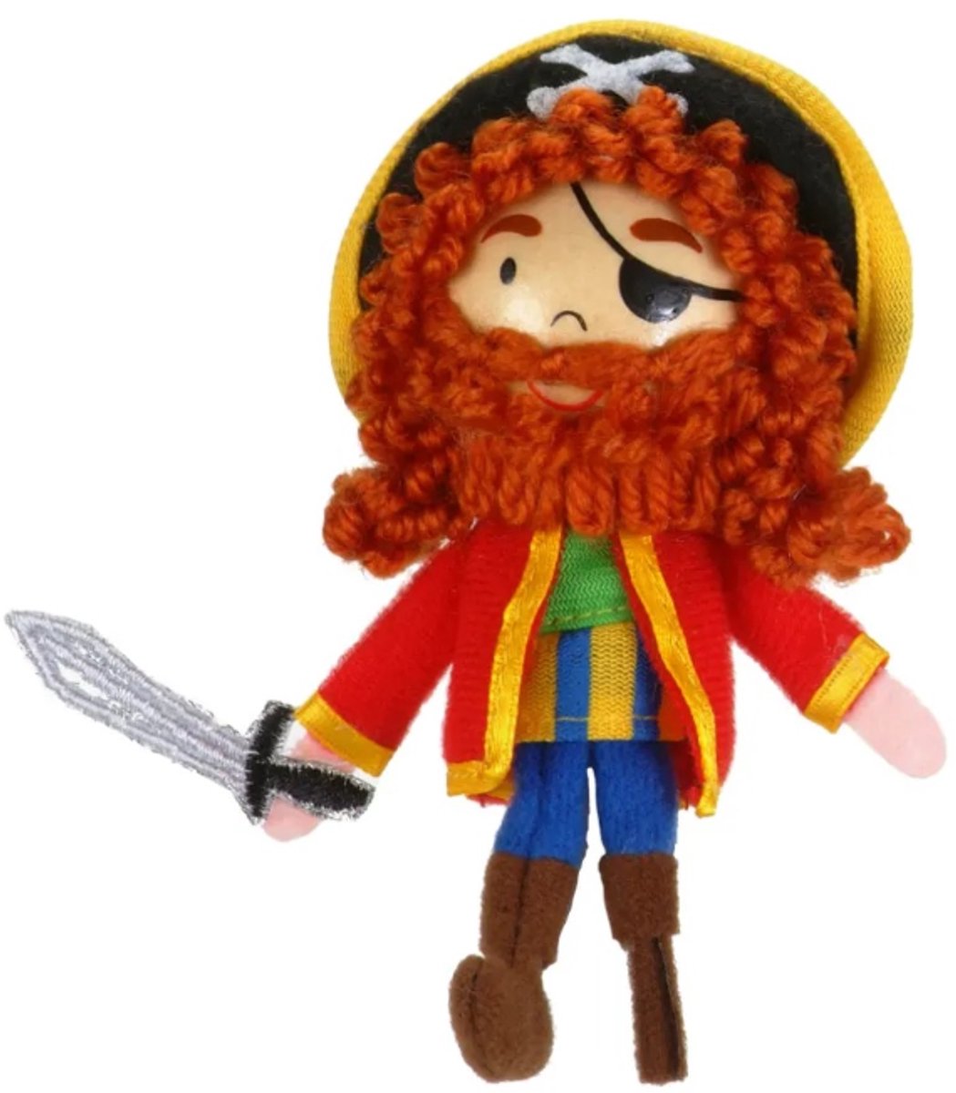 Fiesta Crafts vingerpop Long John Silver piraten speelgoed.