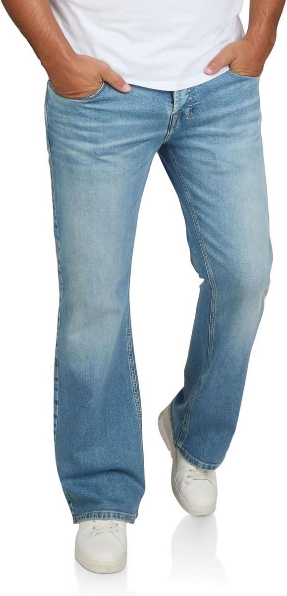 Bootcut Jeans voor Heren Stretch in Blauw en Zwart