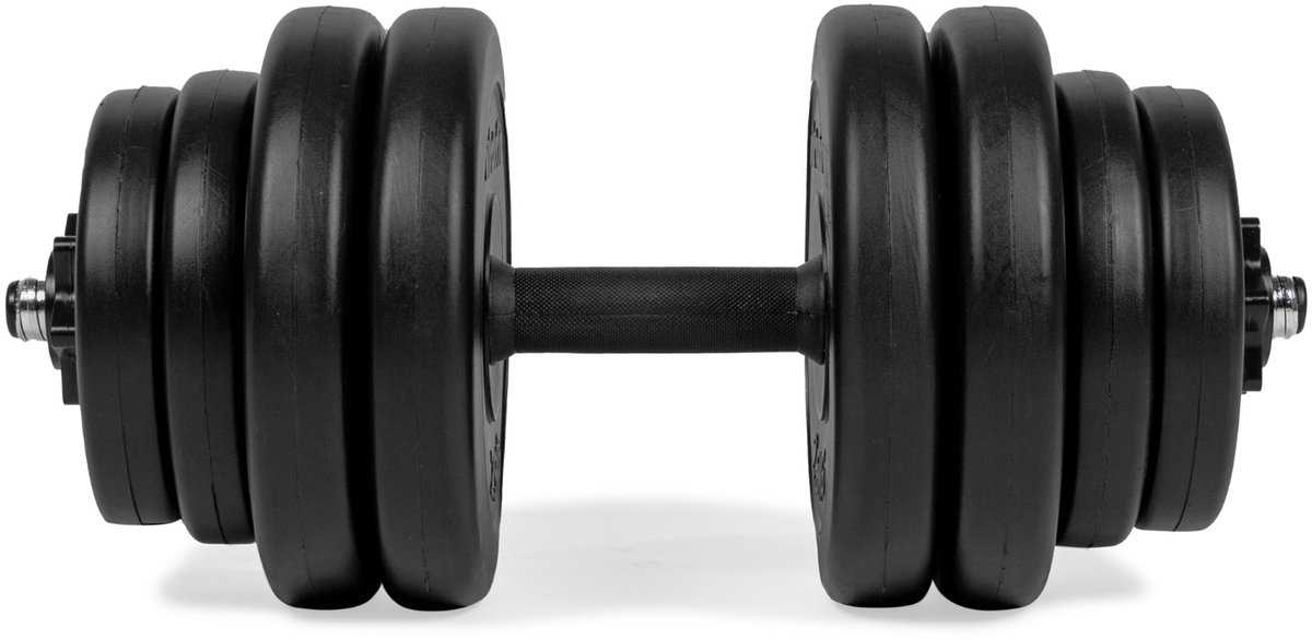 VirtuFit Verstelbare Dumbbell - Zwart - Vinyl - 15 kg - Dumbbel Set - Inclusief Schroefsluitingen - Extra Grip - Behandeld met Beschermende Olie - Dumbells - Gewichten – foto 3