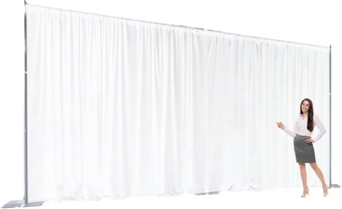 Tweelaagse Achtegrondgordijnen Chiffon Tule en Polyester 6x3m