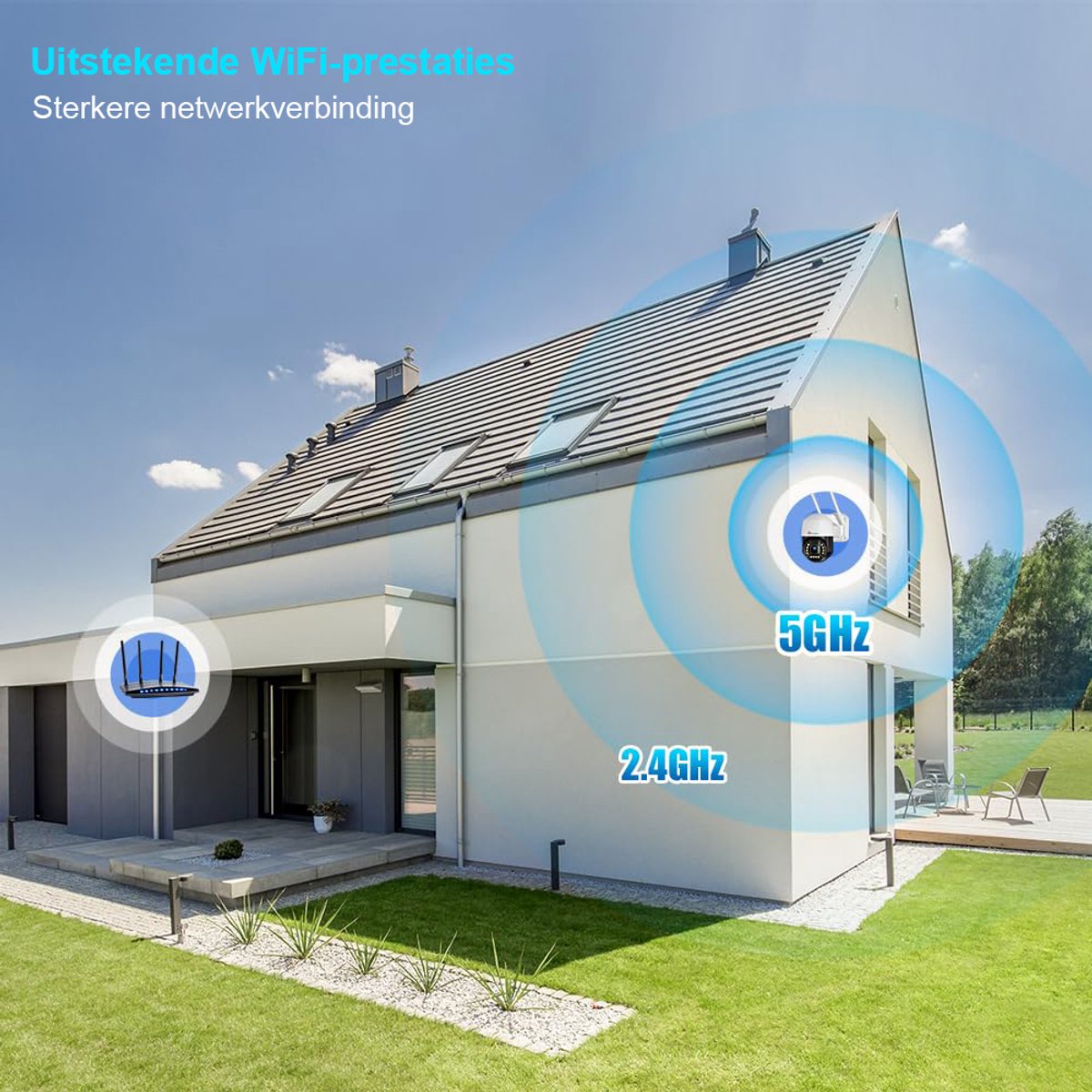 Ctronics 4K 8MP Beveiligingscamera Buiten - Smart Mens/Auto Detectie - Autotracking - Buiten Camera met Nachtzicht Kleuren - Tweeweg Audio - IP66 Waterdicht (Wit) – foto 2
