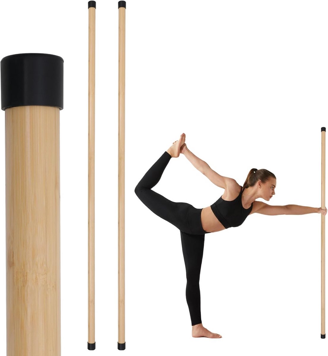 Bamboe Oefenstok 1,5m voor Yoga, Stretch en Houdingscorrectie