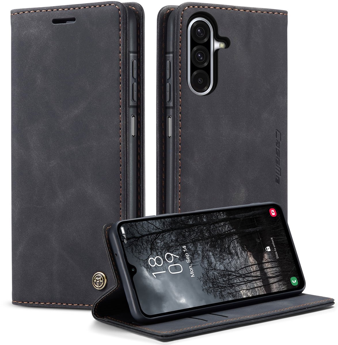 CaseMe Hoesje - Geschikt voor Samsung Galaxy A37 Hoesje - CaseMe 013 Book Case - Zwart