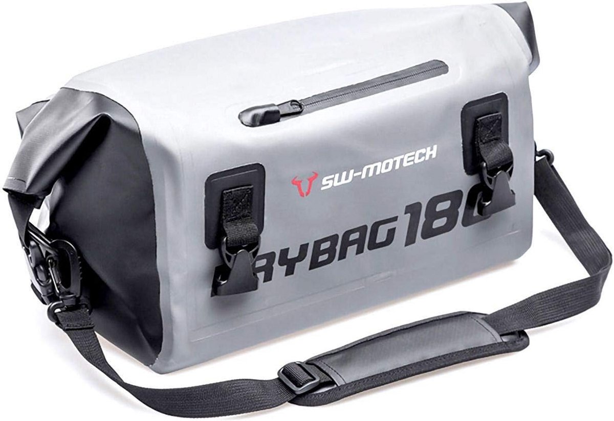 Waterdichte Motorfiets Bagage Tas 18L Grijs Zwart Achtertas Tail Bag