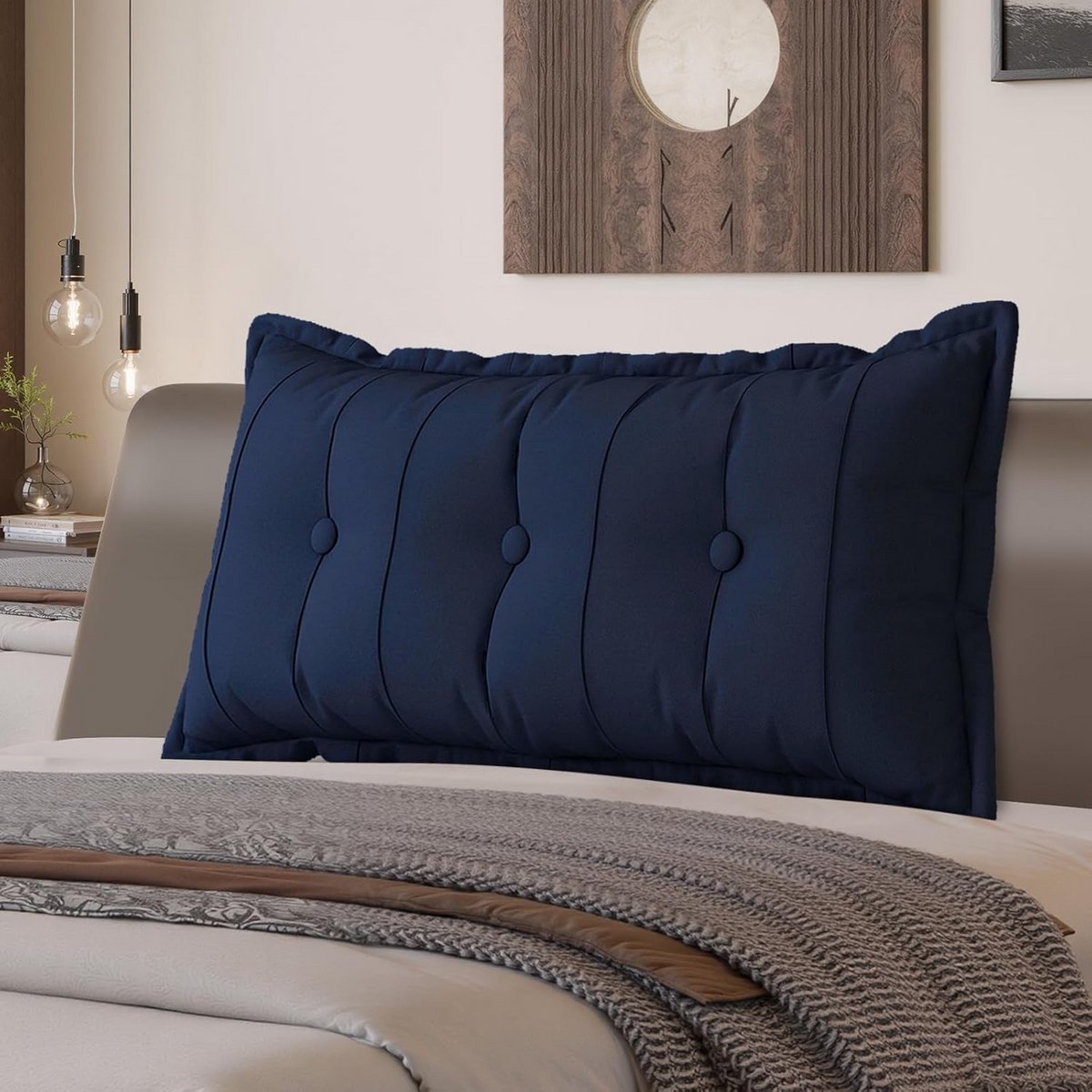 Groot Rugsteunkussen voor Bed en Bank - Comfortabel Leeskussen met Afneembare Hoes