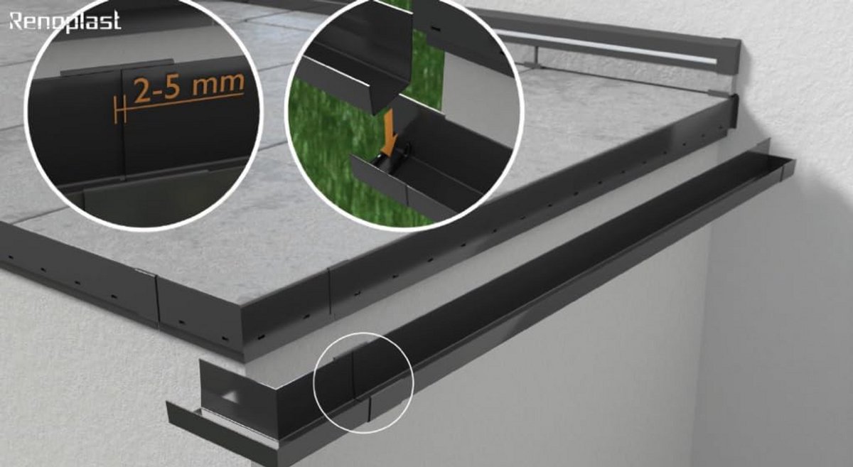 Aluminium Regenpijp Hulpstuk 87 Graden 45x45mm Grijs - Waterafvoer Dakgoot Bocht