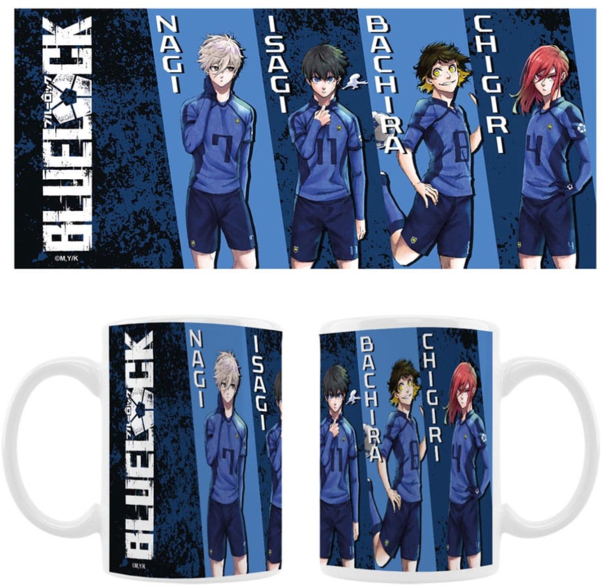 Sakami Merchandise Blue Lock Ceramic Mok / Beker Nagi, Isagi, Bachira & Chigiri Cups & Mok / Bekers