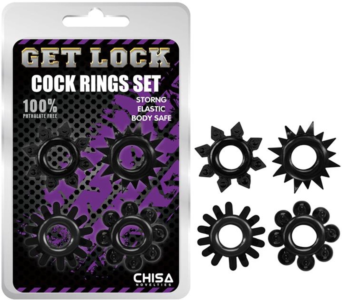 Get Lock - Cockringen Set - Zwart