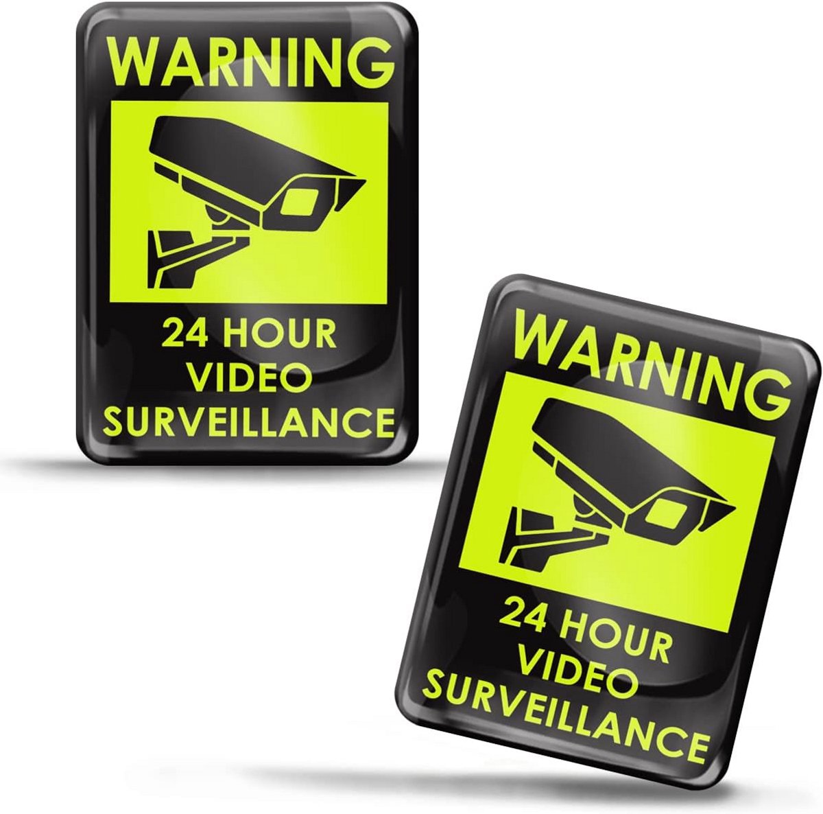 Veiligheidscamera Surveillance Deurstickers 2 Stuks 24 Uur Waarschuwingstekens