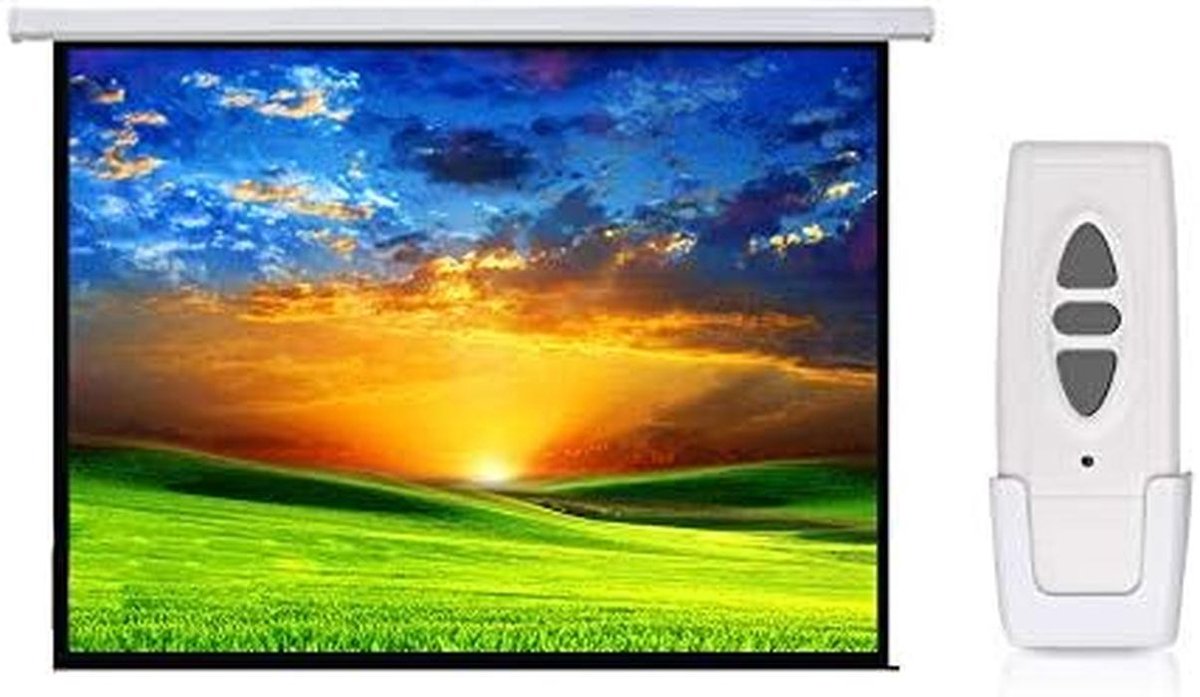 100 inch beamerdoek 200x150 cm 4:3 canvas matwit met zwarte rand