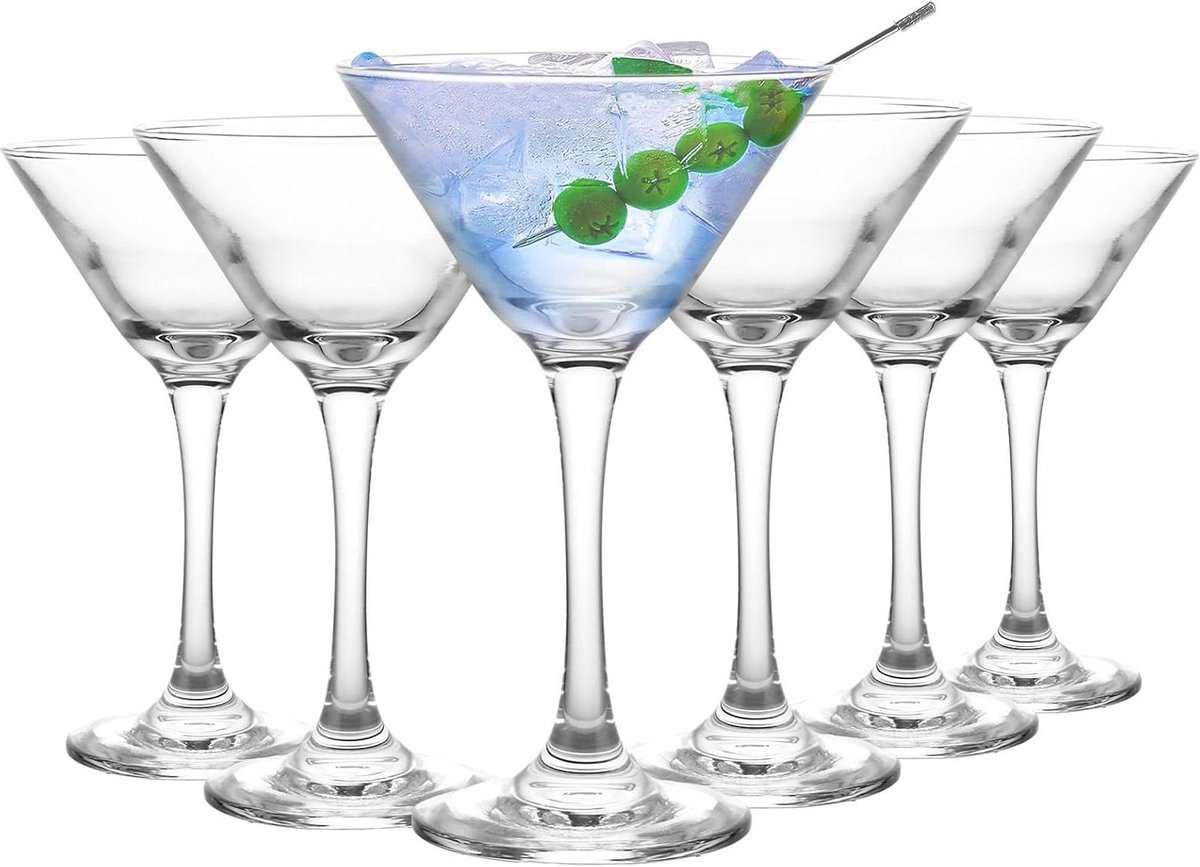 Cocktailglazen set van 6 - Kristalglas 160 ml - Feestelijke Martini glazen - Vaatwasmachinebestendig