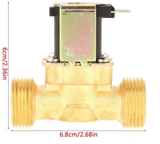 12V Messing Magneetventiel 1/2 Inch – Normaal Gesloten, Voor Waterregeling, Drinkfonteinen En Boilers, 0,02-0,8 MPa
