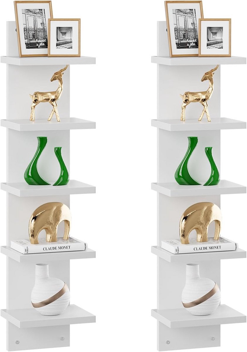 Hoge Verticale Muurplank - 5-laags Decoratief Wandrek voor Slaapkamer, Woonkamer en Kantoo
