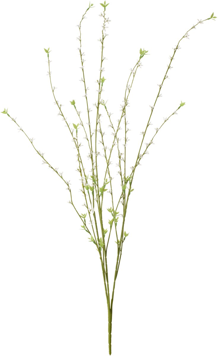 J-Line bloemenboeket - kunststof - wit - 6 stuks