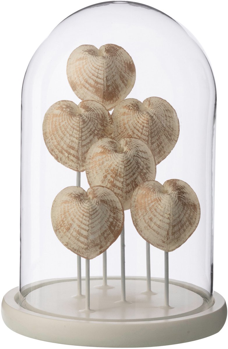 J-Line stolp Schelp - glas - wit/beige - small