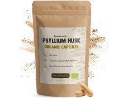 Cupplement Psylliumvezels 500 mg Biologisch 60 Capsules - Vezel Vlozaad - Darmgezondheid - 60 dagen voorraad per zakje