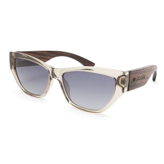 Wooda® Zonnebril Cateye – Grijs Transparant – Gepolariseerd – Wooda Bellotera Grijs Verloop — afbeelding 2