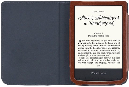 Luxe Hoesje Geschikt voor Pocketbook Touch HD 3 Hoes Cover Cognac Bruin van Luxe — afbeelding 2