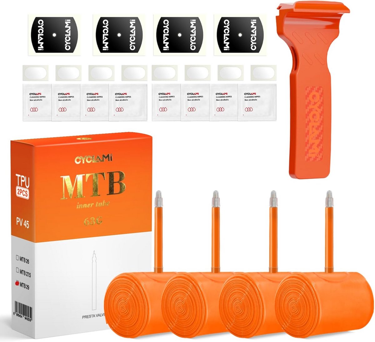 Set van 4 TPU Fiets Binnenbanden voor Racefiets, Gravelbike en Mountainbike (Presta)