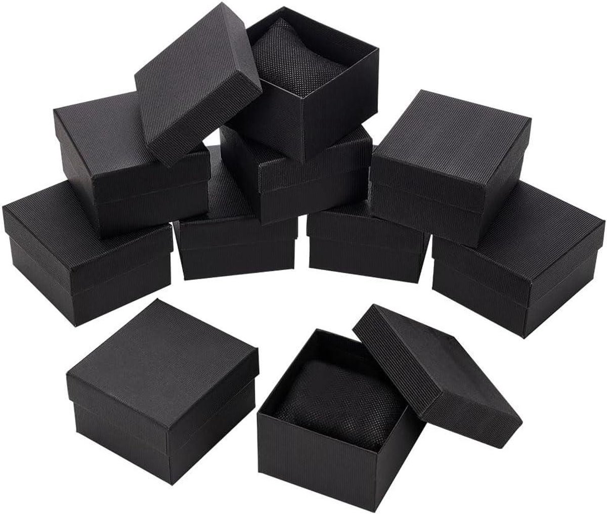 Allecto - Papieren Horlogedoos - Kartonnen Geschenkdoos - Armband Houder - Vierkante Opslag - Smart Horloges En Sieraden - Geschikt voor - 10 Stuks - Kleur of model - 8.6x7.9x5.2cm - Opbergdoos voor Sieraden