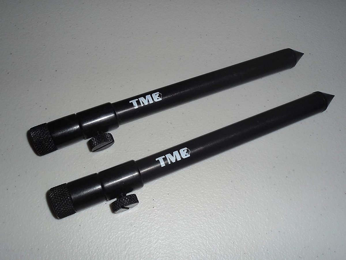 2x Uitschuifbare Aluminium Hengelssteunen 20-35 cm voor Hengels en Alarmen