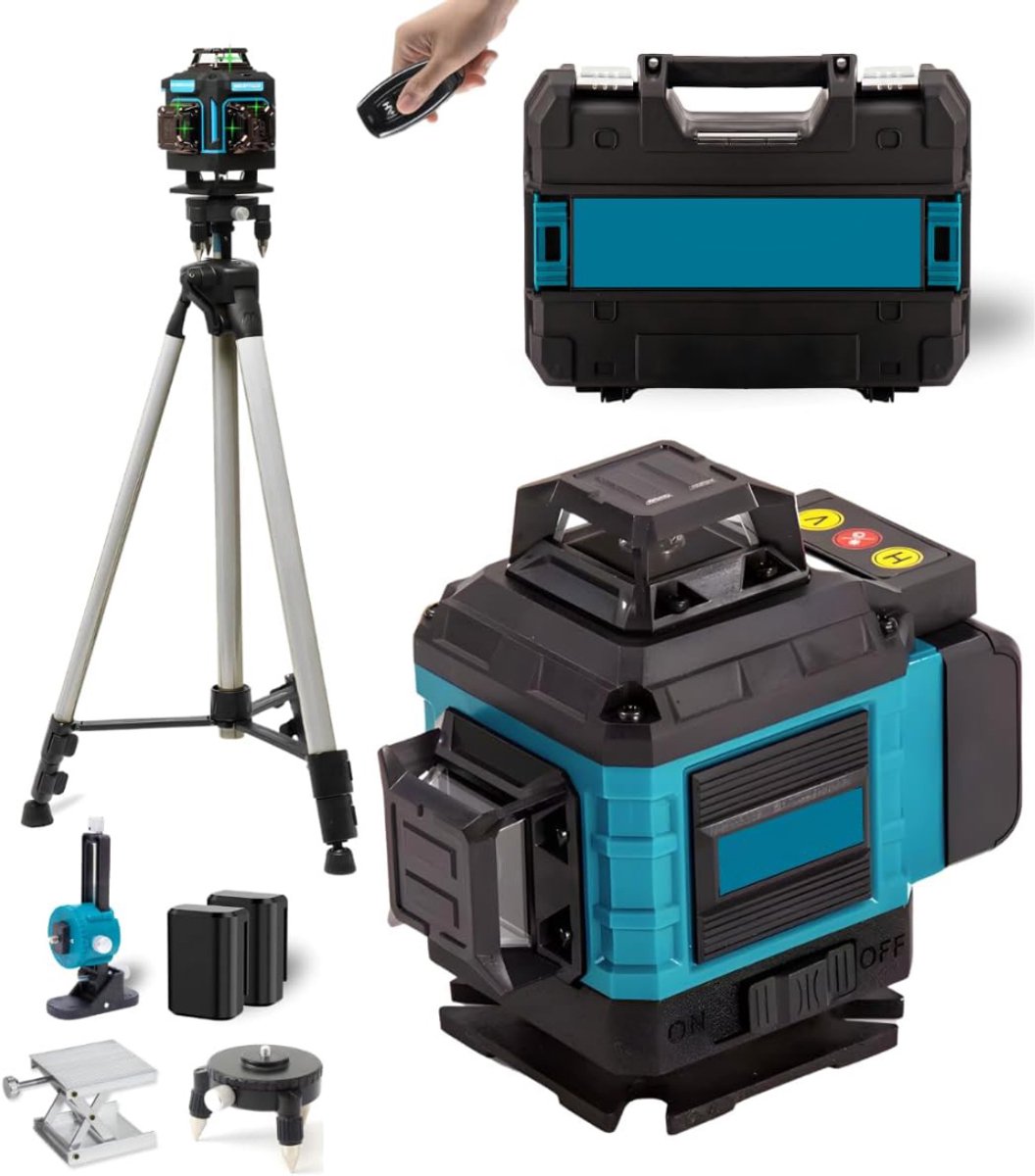 NBAP® Kruislijnlaser met Statief - Bouwlaser - Lijnlaser Zelfnivellerend - Zwart en Blauw