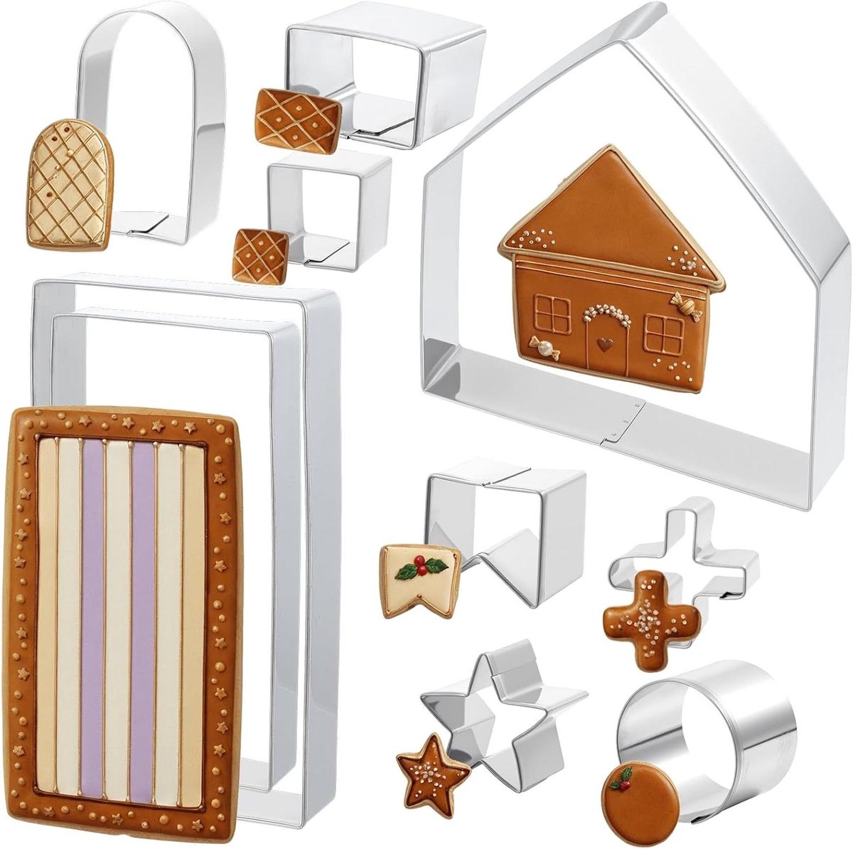 Lebkuchenhuis Uitsteker Set - Kersthuis Uitsteekvormen - Bakken DIY Winter Decoratie