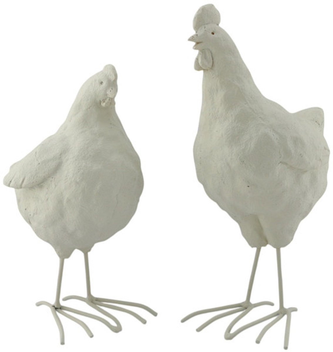 Home Society - Kippen - Set van 2 - Beige - Polyresin - 23 x 10 x 16 cm - Decoratieve Beeldjes - Voorjaar - Pasen