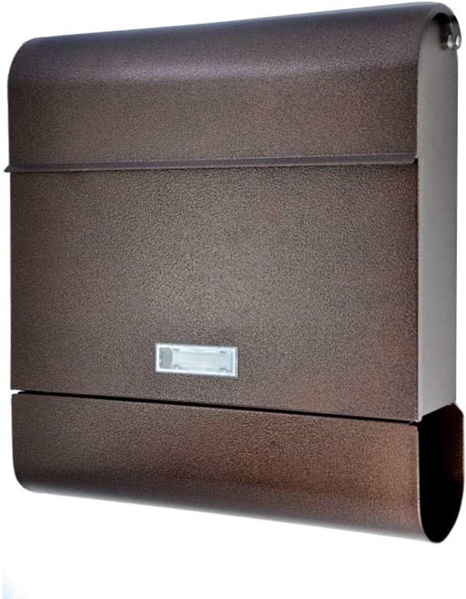 Moderne Design Brievenbus met Krantenvak C4 Formaat - Antiek Bruin & Afsluitbaar