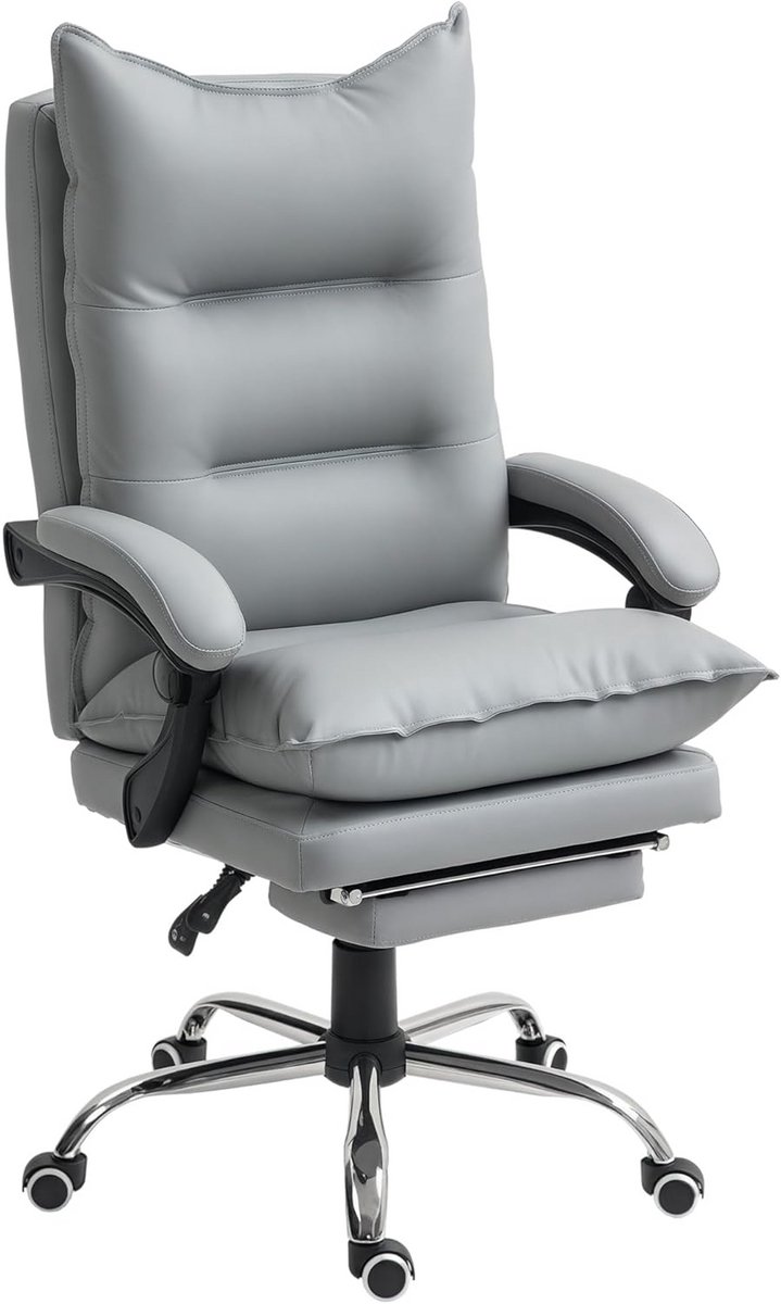 Ergonomische Bureaustoel met Verstelbare Rugleuning en Voetensteun - Comfortabel en Ondersteunend voor Thuis en Kantoor