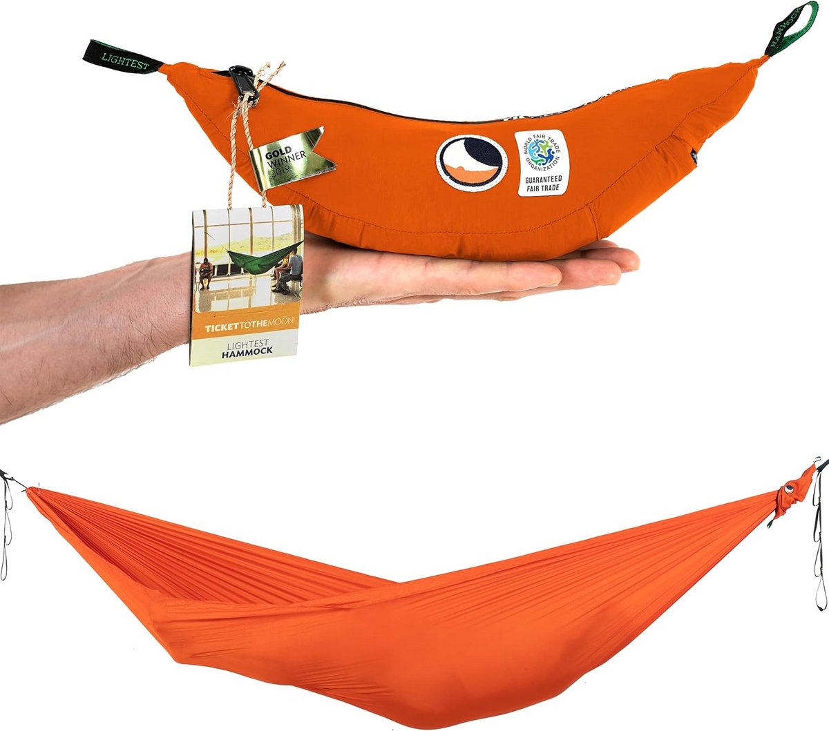 Ultralichte Hangmat voor Reizen en Kamperen - Duurzaam Parachute Textiel, Lichtgewicht 228g, Snelle Opzet