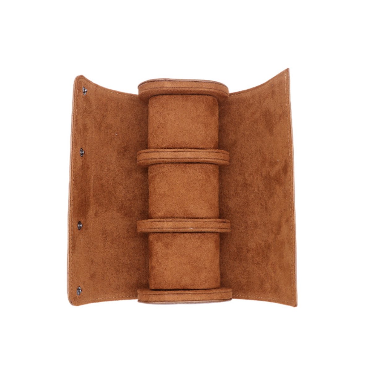 Horlogeopbergdoos, reishorlogedoos, draagbare horlogeopbergdoos, beschermt tegen verlies en krassen, drie kaartsleuven, Bruin.