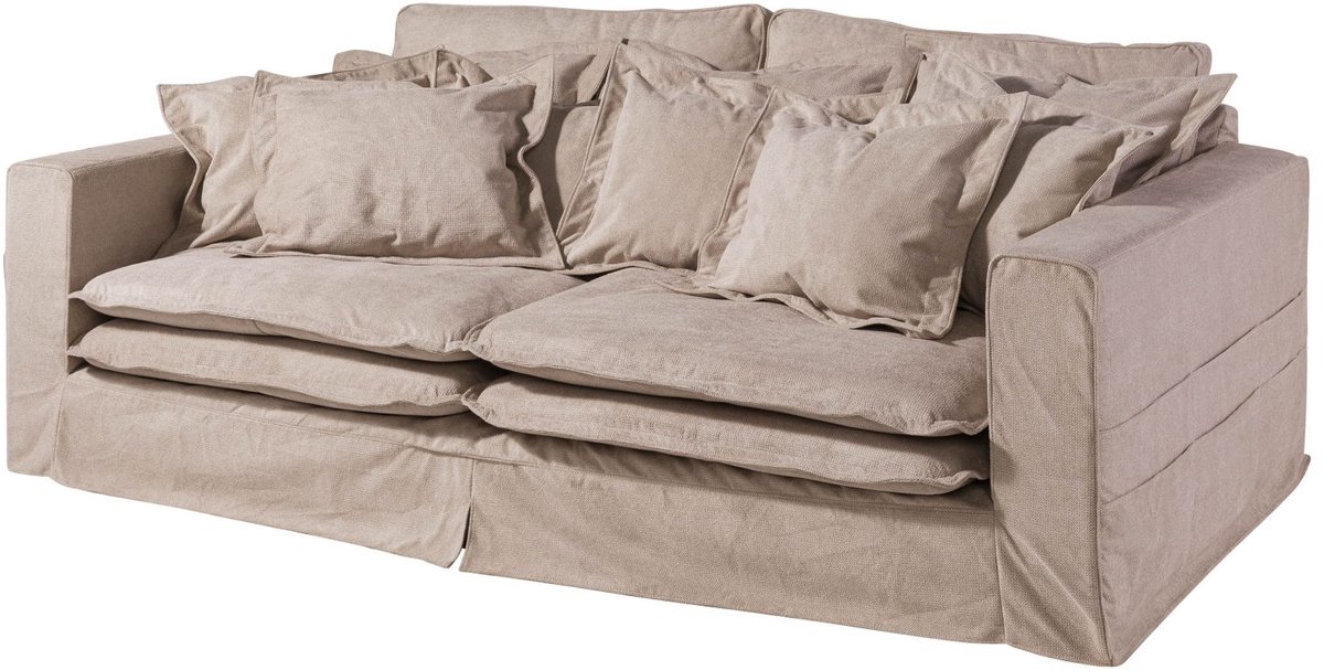 MASSIVMOEBEL24.DE bank met hoezen SOFAS beige 236 x 76 x 138 cm