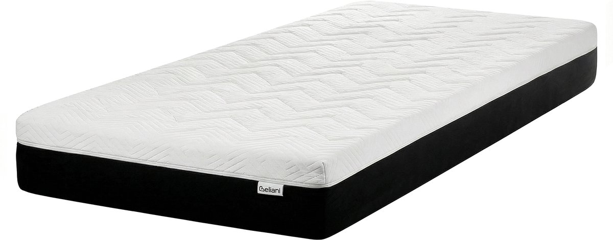 Beliani SPONGY - Schuimmatras - Zwart/Wit - 90 x 200 cm - Traagschuim