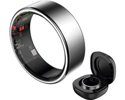 HAALE II Smart Ring met Oplaadcase - Brushed Silver - Size 8