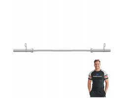 Marbo Sport - Halterstang schroefsluiting - Barbell - UF-G180-OLI-CH - 180 cm - Verchroomd staal - Geribbelde handgreep - Voor krachttraining en thuisgym en Home Gym - Max. 320 kg