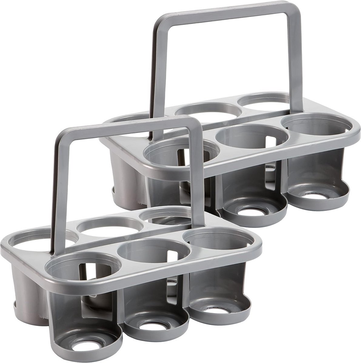 Flessendrager voor 6 flessen 1,0 of 1,5 liter - Platte mand 2 stuks