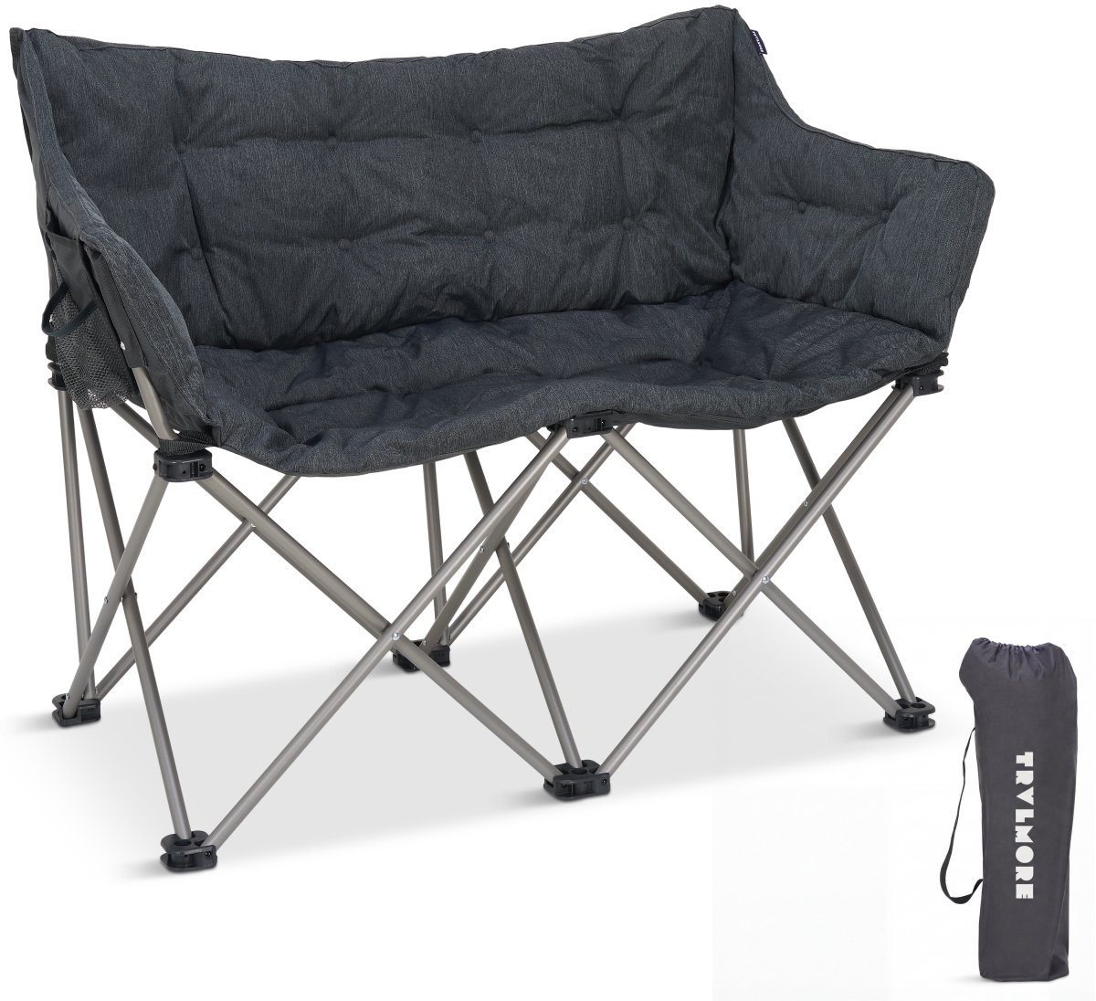 EVER ADVANCED 2-in-1 Campingstoel – Extra Groot, Opvouwbaar – Met Afneembare 6 Cm Dikke Bekleding – Draagkracht Tot 180 Kg – Ideaal Voor Tuin, Camping, Vissen En Festivals