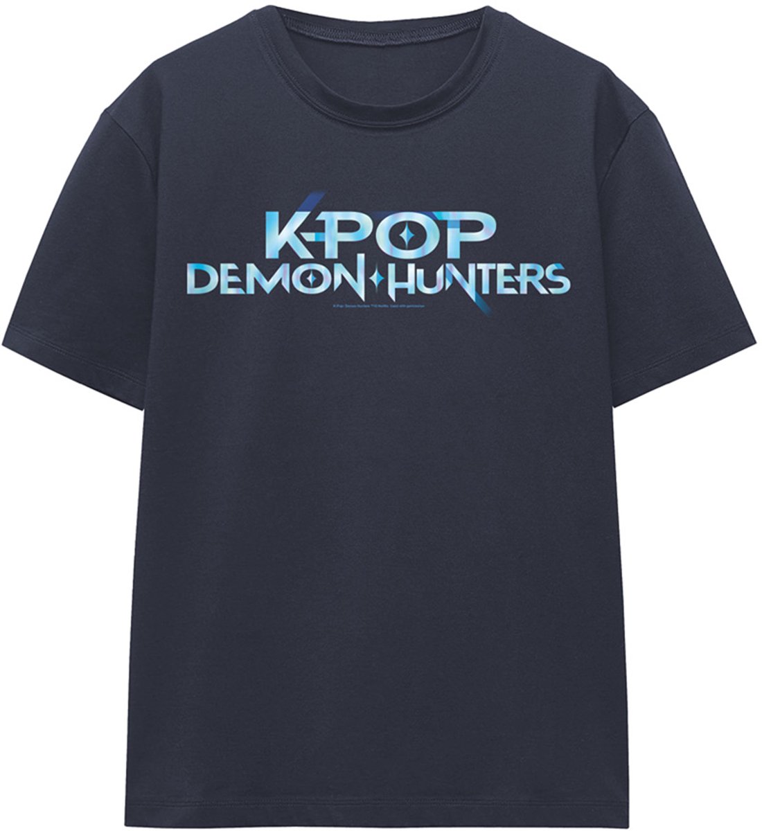 Kpop Demon Hunters Full Colour Logo Dames T-Shirt - Diep Marine - M