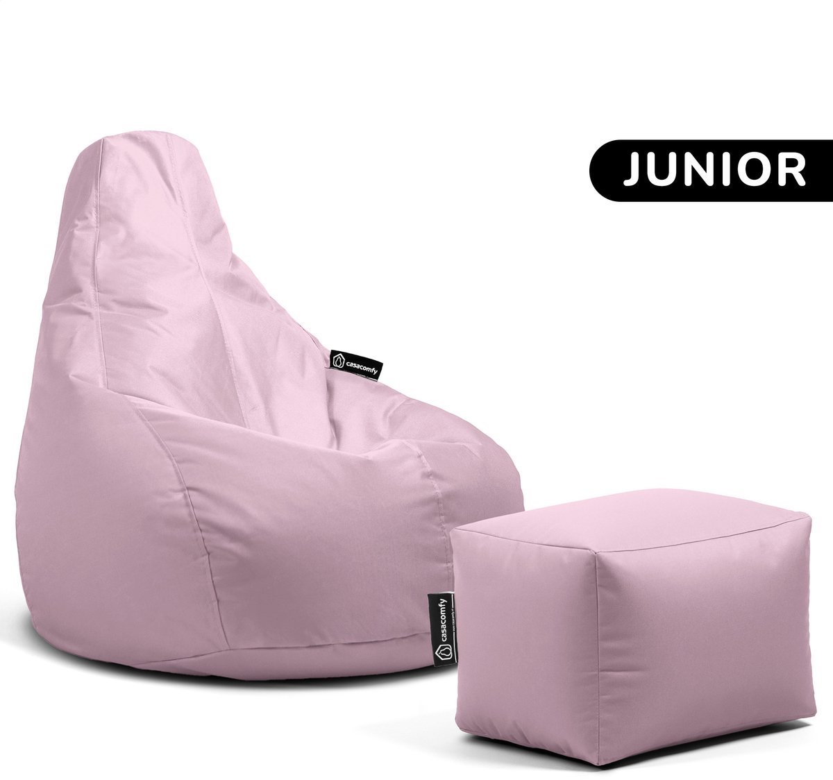 Casacomfy Premium Junior - Complete Zitzak met Voetenbankje - Waterafstotend - Lichtroze