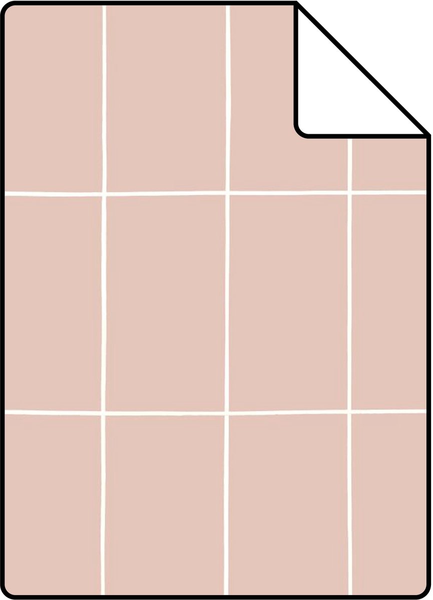 Proefstaal ESTAhome behang kleine tegeltjes licht roze - 26.5 x 21 cm - 131794-S