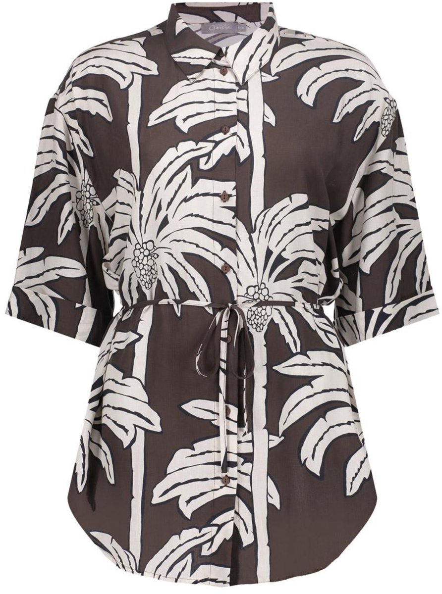 Geisha Blouse Blouse Met Ceintuur 63293 20 Brown/off White Dames Maat - XS
