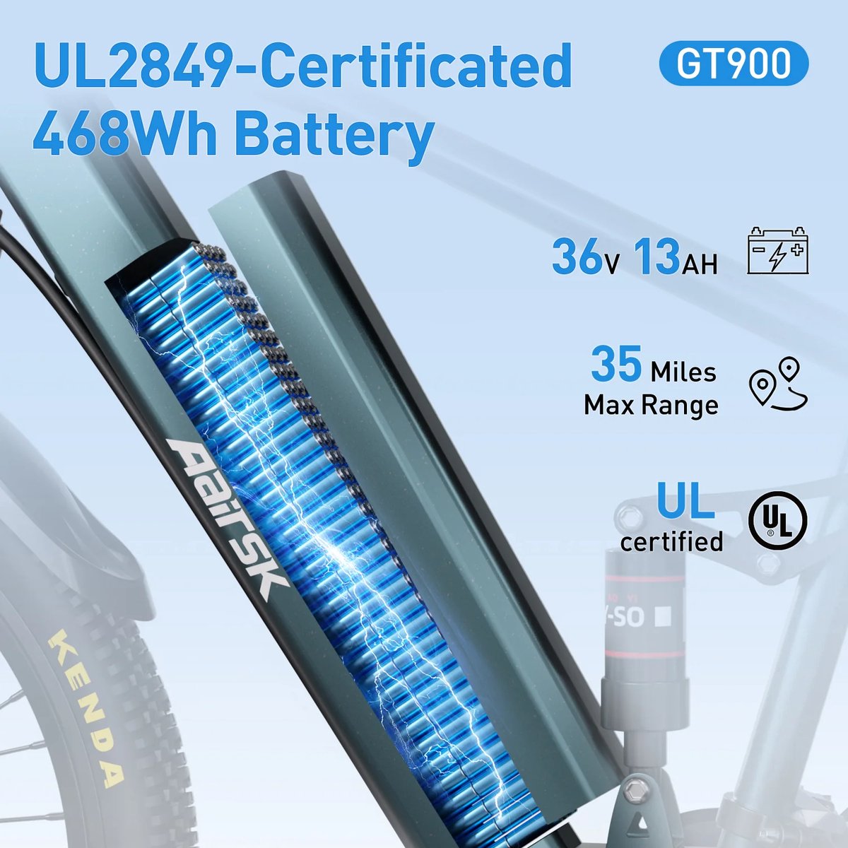 Aairsk 24" Elektrische Fiets, 100 km bereik thumbnail 8