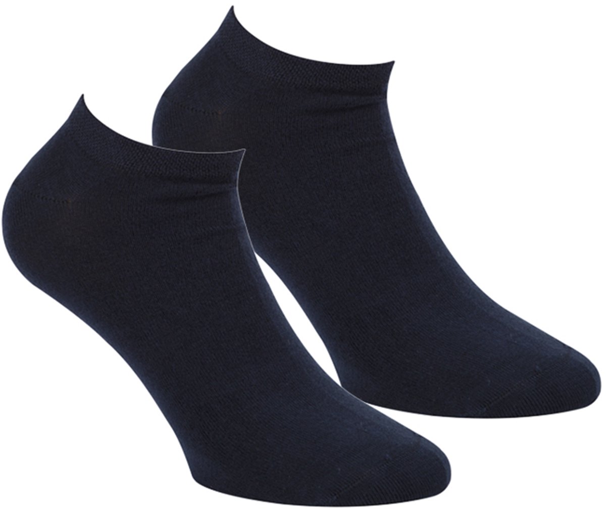 Boru Bamboo - Sneaker Sokken - Navy - 40-46 - Bamboe Sokken - Naadloos - Badstofzool - Anti-Bacterieel - Unisex - 2309