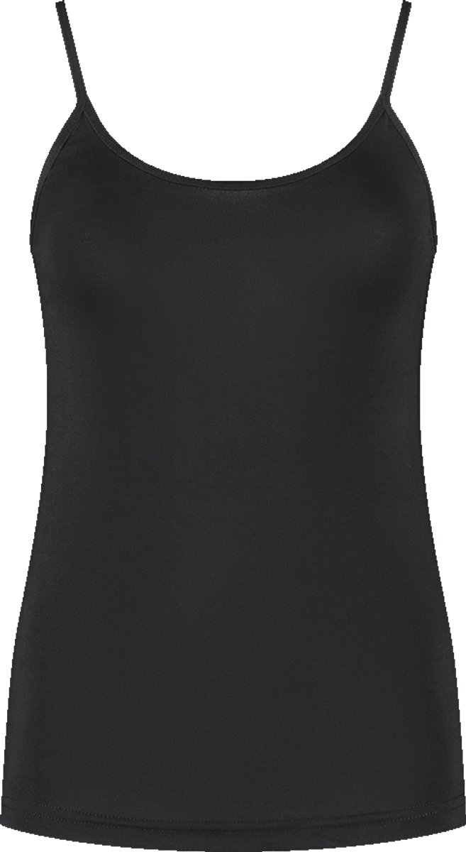 Boru Bamboo - Dames Singlet - Zwart - L - Bamboe Hemd - Spaghettibandjes - Ademend - Anti-Bacterieel - 2324